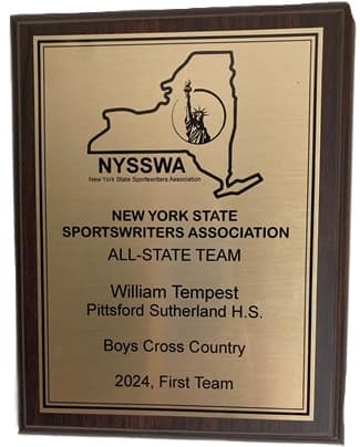 NYSSWA all-state plaque